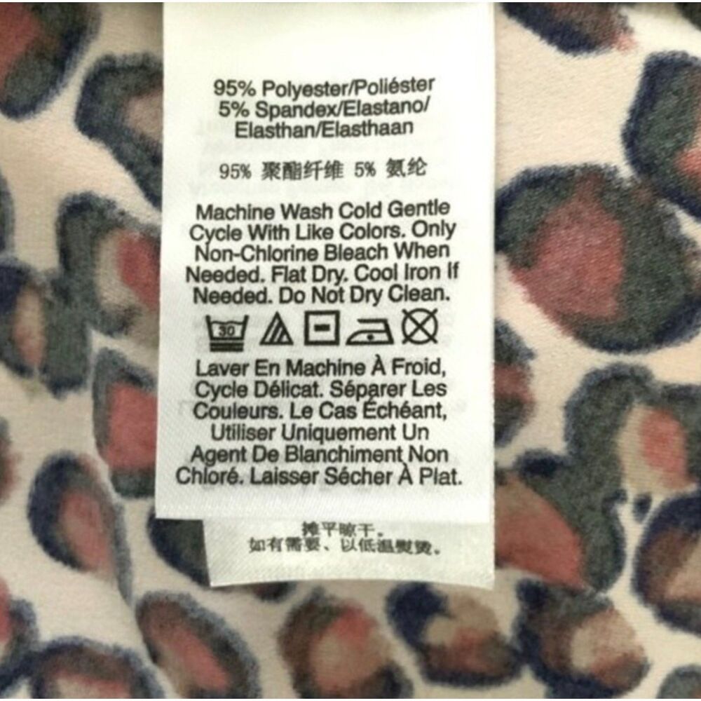 Donna Karan New York Leopard Print Twist Front Career Blouse M - Picture 6 of 7
